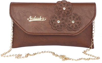 Aliado Women Casual Brown Leatherette Sling Bag