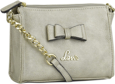 

Lavie Women Casual Gold Leatherette Sling Bag