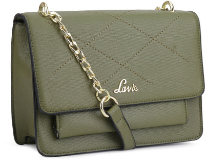 

Lavie Women Casual Green Leatherette Sling Bag