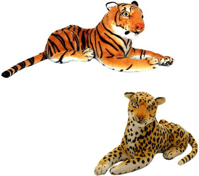 

MEGAEMART TIGER AND CHEETAH ANIMAL SOFT TOY - 32 cm(Multicolor)