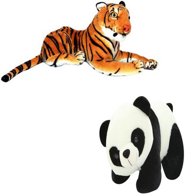 

MEGAEMART TIGER AND PANDA Animal Stuffed Soft Toy combo - 30 cm(Multicolor)