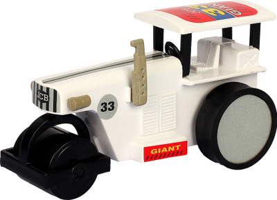 

Shinsei Pull Back Road Roller Small | No Battery No Remote|Miniature Scaled Models | TATA City Team | Dinky Cars | White(White)