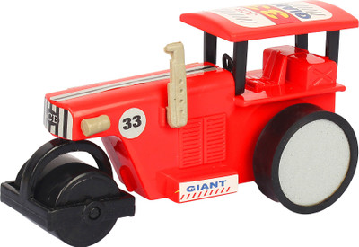 

Shinsei Pull Back Road Roller Small | No Battery No Remote|Miniature Scaled Models | TATA City Team | Dinky Cars | RED(Multicolor)