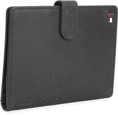 

Tommy Hilfiger Men Blue Genuine Leather Wallet(4 Card Slots), Black