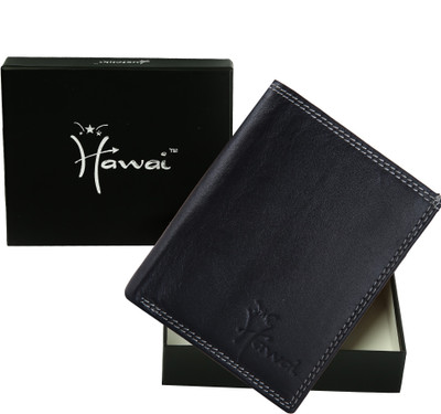 

Hawai Men Black Genuine Leather Wallet(11 Card Slots)