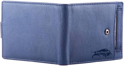 

Justrack Men Blue Genuine Leather Wallet(8 Card Slots), Bule