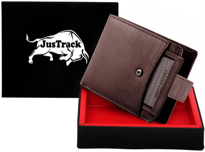 

JusTrack Men Brown Genuine Leather Wallet(8 Card Slots)