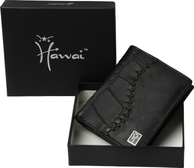 

Hawai Men Black Genuine Leather Wallet(9 Card Slots)