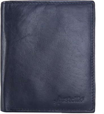 

Justclik Men Blue Genuine Leather Wallet(8 Card Slots)