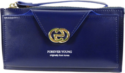

SB Women Blue Artificial Leather Wallet(8 Card Slots)
