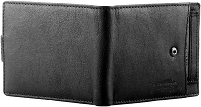

Justrack Men Black Genuine Leather Wallet(8 Card Slots)