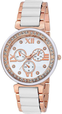 

Shivam Retail SR-0140 White Gold Diamond Frame Watch - For Girls