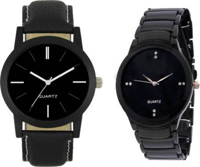 

Varni Retail Latest Black Dial Black Leather Strap And Black Metal Strap Boys Combo Watch For Men Watch - For Men