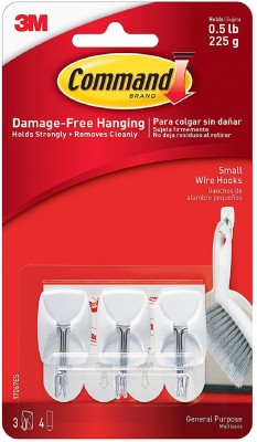 3M Command Command™ Small Wire Hooks-3 hooks, 4 strips Hook 3(Pack of 1)