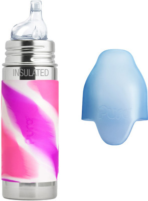 

Pura 9 oz Insulated Stainless Steel with Silicone Toddler Sippy Cup - 260 ml(Pink Swirl)