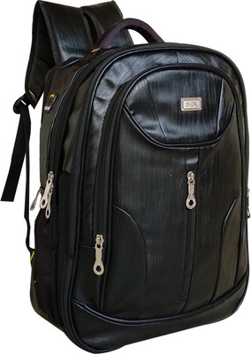 

SM 15.6 inch Artificial Leather Expandable Laptop 30 L Backpack(Black)