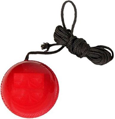 

QUINERGYS ® Cricket Hanging Ball For Cricket Practice With Reaction String Cricket Leather Ball(Pack of 1, Red), Flame