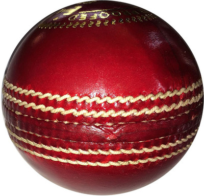 

QUINERGYS ™ Top Grade "A" Hand-Crafted Cricket Ball Chrome White Googley Hand- Seamed Cricket Leather Ball(Pack of 1, Red)