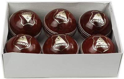 

QUINERGYS ® Approver & Certified Cricket Balls Red Leather X 6 Balls in Box Size 5.5 oz Cricket Leather Ball(Pack of 6, Red)