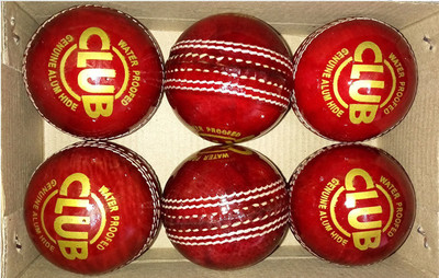 

QUINERGYS ® Quality Assured Super County Leather Cricket Ball Pacer County Hand-Crafted Cricket Leather Ball(Pack of 6, Red)