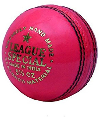 

QUINERGYS ® Waterproofed Test Special Pink Leather Cricket Ball Entirely Hand Stitched 5.5oz 35 Overs Ideal For Club Matches & Practice MCC Regulation Approved Cricket Leather Ball(Pack of 1, Pink)