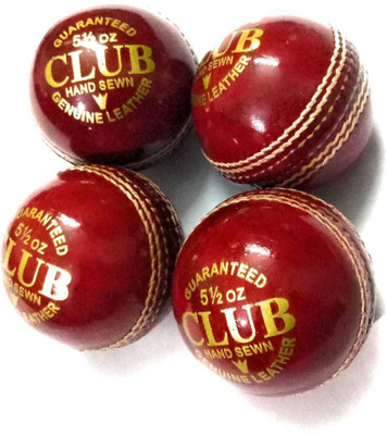 

QUINERGYS ® Pletinum High Grade "A" CLUB Set Of 4 Leather Balls 2 Part Cricket Leather Ball Cricket Leather Ball(Pack of 4, Red)