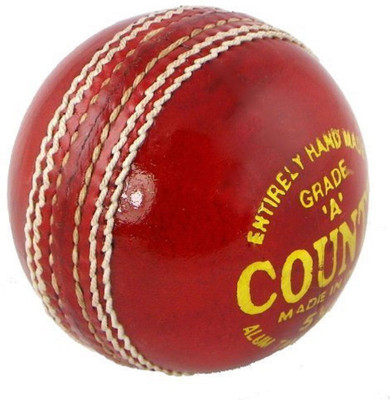 

QUINERGYS ™ Hand- Seamed County 5.5oz Cricket Ball - MENS. Quality alum tanned leather with cork/wool centre Cricket Leather Ball(Pack of 1, Red)