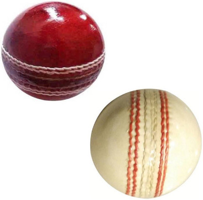 

QUINERGYS ™ County Club Cricket Ball Googley Fighter Hand- Seamed Cricket Leather Ball(Pack of 2, White, Red)