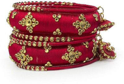 Leshya Fabric Enamel Bangle(Pack of 6)