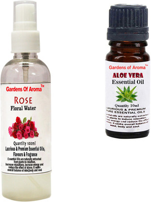 

Gardens Of Aroma Rose Floral WaterAnd Aloe vera Essential Oil(110 ml)