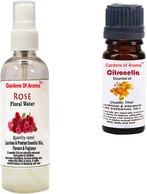 

Gardens Of Aroma Rose Floral Water And Citronella Essential Oil(110 ml)