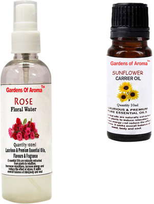 

Gardens Of Aroma Rose Floral Water And Sunflower Essential Oil(110 ml)