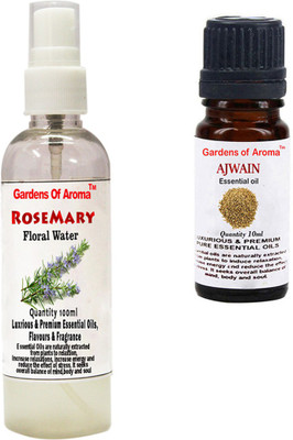 

Gardens Of Aroma Rosemary Floral Water And Ajwain Essential Oil(110 ml)
