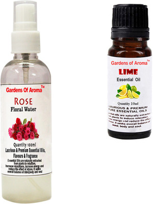 

Gardens Of Aroma Rose Floral Water And Lime Essential Oil(110 ml)