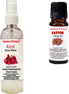 

Gardens Of Aroma Rose Floral Water And Castor Essential Oil(110 ml)
