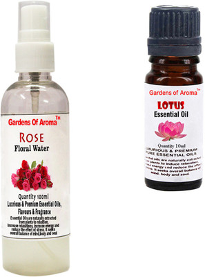 

Gardens Of Aroma Rose Floral Water And Lotus Essential Oil(110 ml)