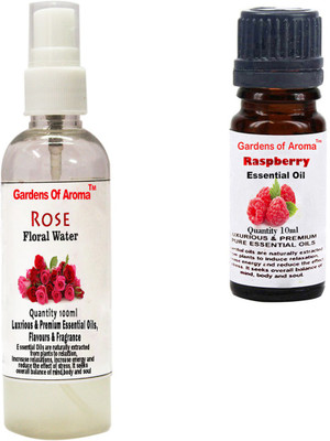 Gardens Of Aroma Rose Floral Water And Raspberry Essential Oil(110 ml)