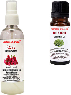 

Gardens Of Aroma Rose Floral Water And Brahmi Essential Oil(110 ml)