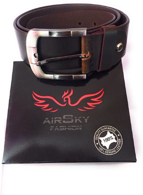 

AIRSKY Men Brown Genuine Leather Belt, Black