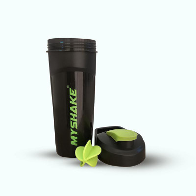 

MyShake Black Sports Protein Shaker Bottle For Gym 700 ml Shaker(Pack of 1, Black)