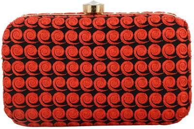 

Tooba Handicraft Casual Red Clutch