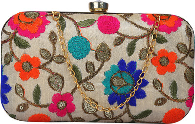 

Anekaant Party White, Multicolor Clutch, Multicolor;white