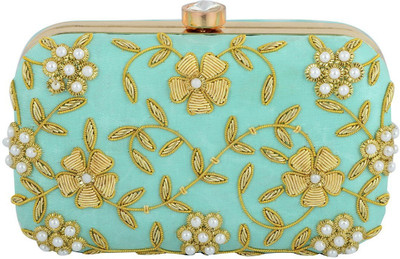 

Tooba Handicraft Casual Blue Clutch