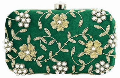 

TOOBA HANDICRAFT Casual Green Clutch