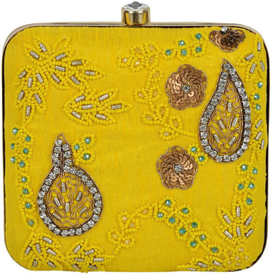 

TOOBA HANDICRAFT Casual Yellow Clutch