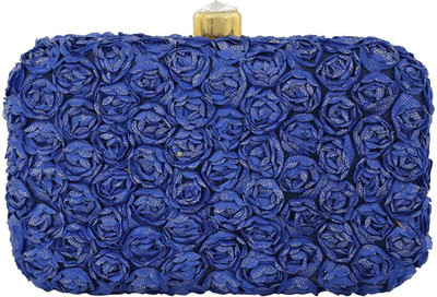 

Tooba Handicraft Casual Blue Clutch