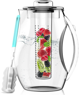 

InstaCuppa Fruit Infuser Water Pitcher and Cold Brew Tea Maker (2700mL) Low-Calorie, Healthy Drink Maker | Tea, Lemonade, Fresh Herbs | Removable Infusing Core | BPA-Free Kitchen Drinkware Personal Coffee Maker(Transparent)
