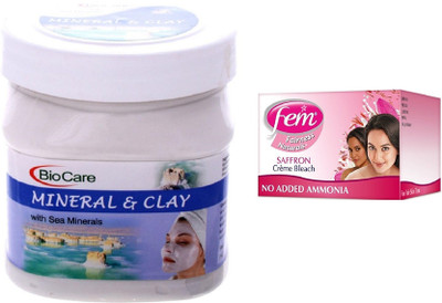 

Biocare Mineral & Clay 500ml and Fem Saffron Crème Bleach 64g(Set of 2)
