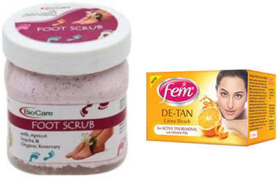 

Biocare Foot Scrub 500ml and Fem De-Tan Crème Bleach 30g(Set of 2)
