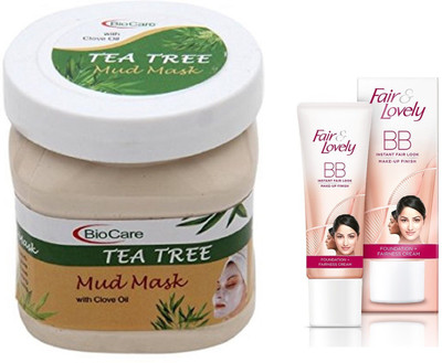 

Biocare Tea Tree Mud Mask 500ml and Fair & Lovely BB Face Cream 40g(Set of 2)